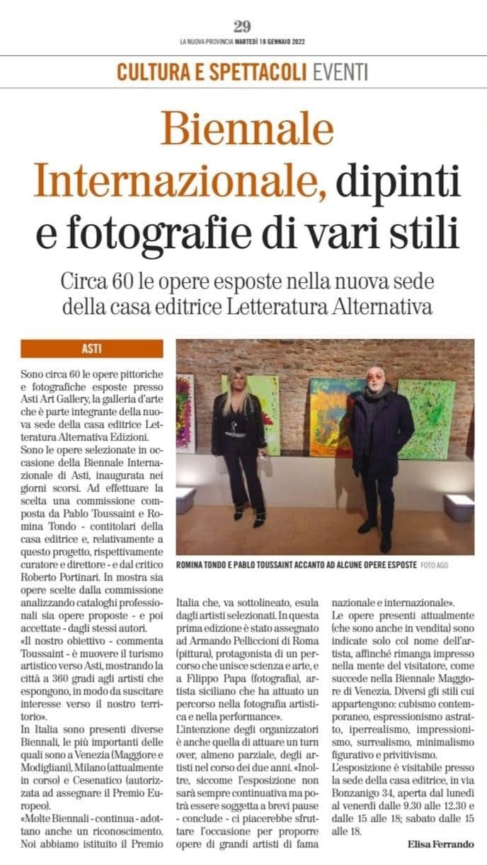 Biennale Internazionale, dipinti e fotografie di vari stili