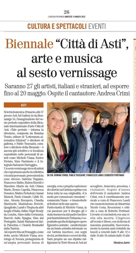 Biennale “Città di Asti”, arte e musica al sesto vernissage