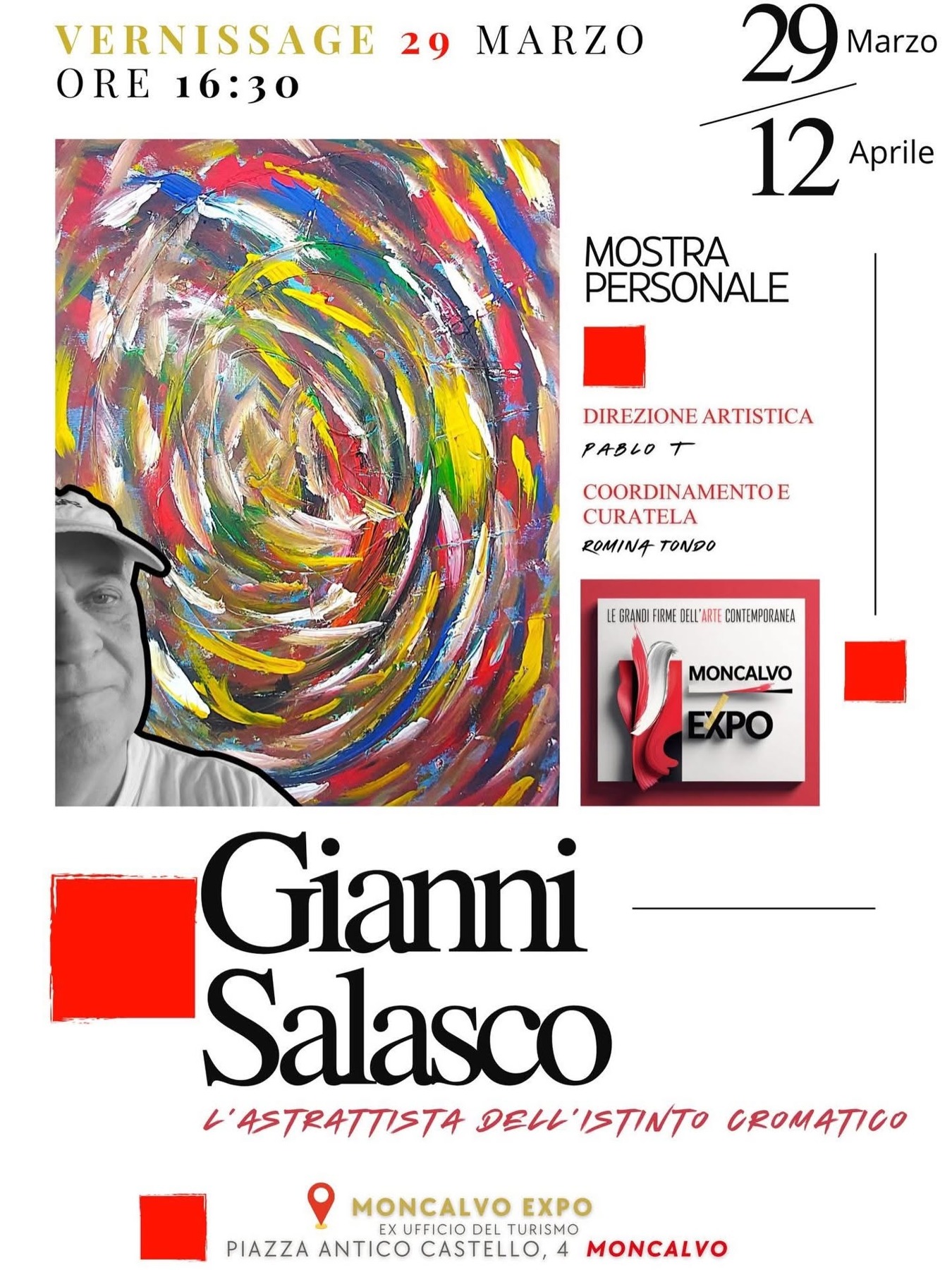 Locandina: Personale di Gianni Salasco, 29 marzo–12 aprile 2026