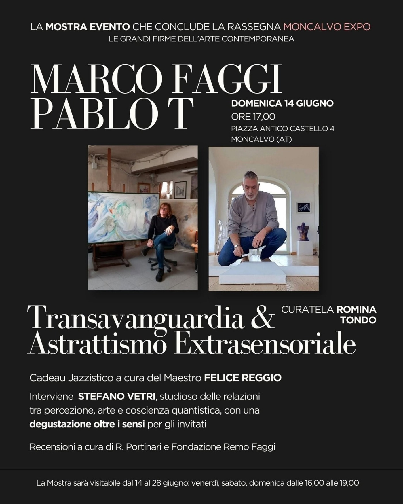 Locandina: Marco Faggi e Pablo T, 14–28 giugno 2026