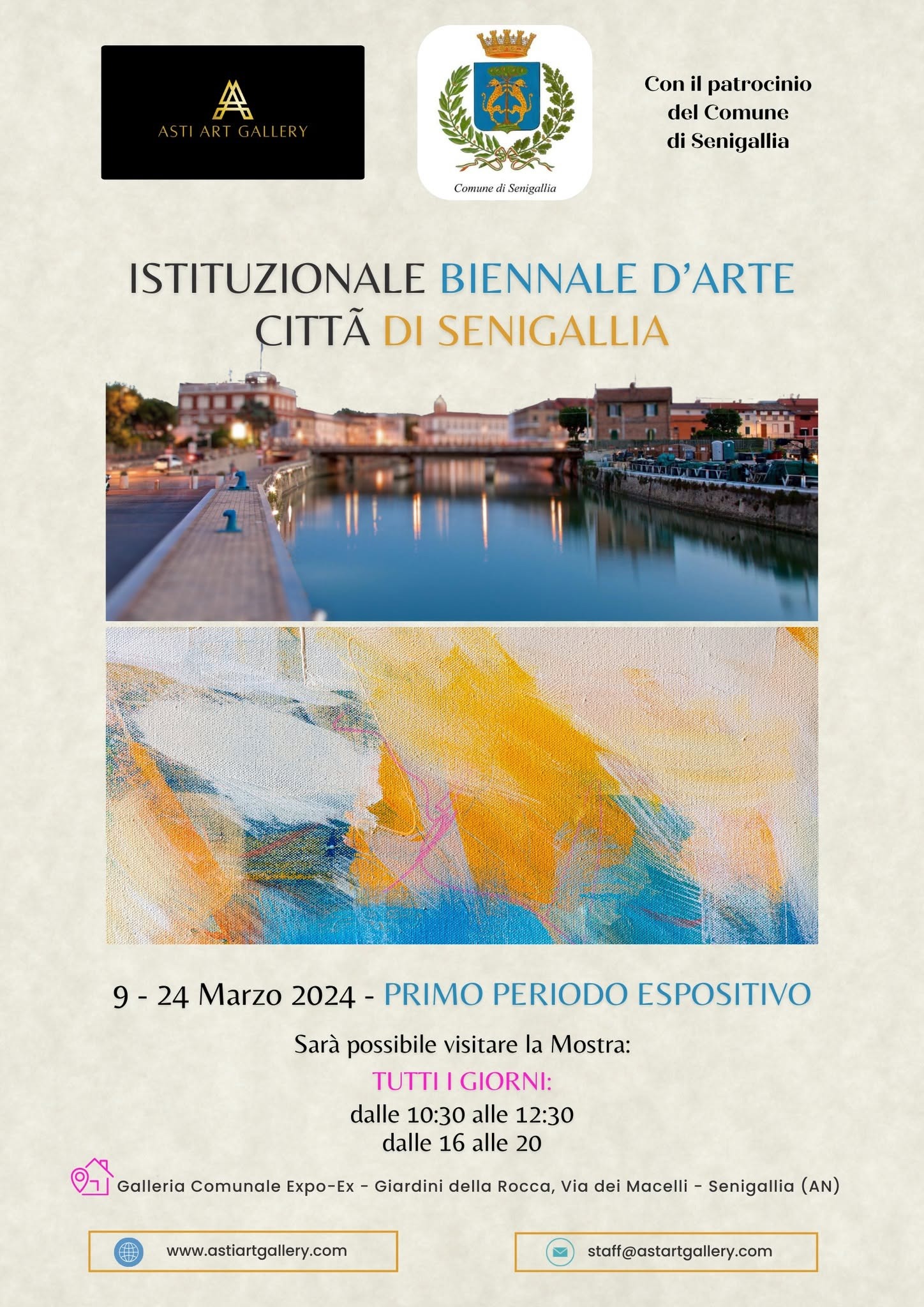 Locandina del 1° periodo della Biennale di Senigallia, 9–24 marzo 2024